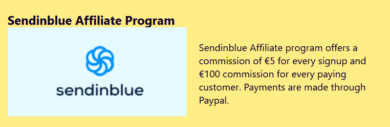 sendinblue affiliate program for passive income